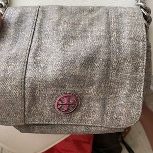 Silver/gray Tory Burch cross body